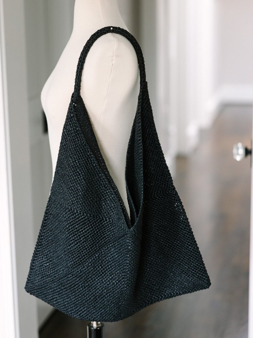 A.L.C. Gia Raffia Hobo Bag | Black | NWT | $495 Retail